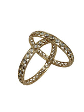 Ananya Rose Gold Polish Sleek Polki Kundan Bangles Online for Women